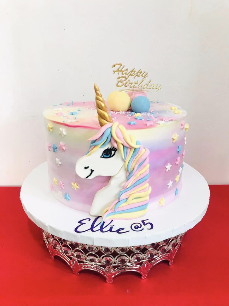 Unicorn cake. Not my best frosting job, but unicorns came out cute. :  r/cakedecorating