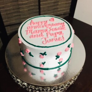 minimalist cake, flower