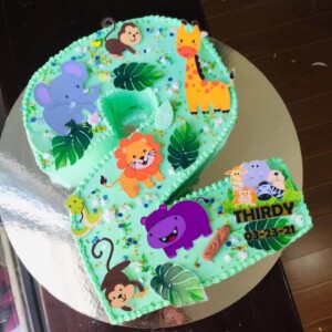number 2 cake - jungle safari