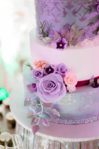 wedding cake with fondant flowers