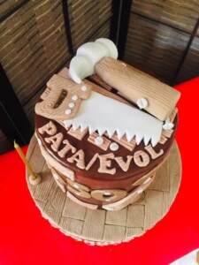 handyman cake, hammer, saw, cake design