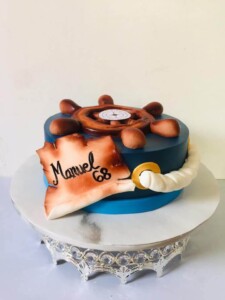 seafarer cake design, helm, steering wheel