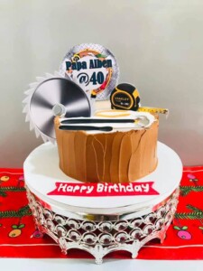 handyman cake design, circular saw, measuring tape