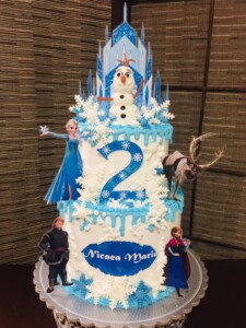 frozen cake design, 2 tier
