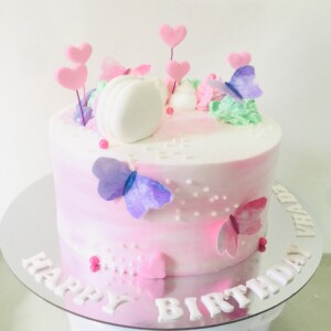 girl's birthday cake - butterfly