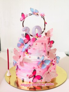 2-tier butterfly birthday cakes for girls