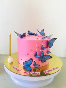 simple yet elegant butterfly birthday cake for girls