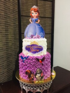 Sophia the 1st birthday cake for girls