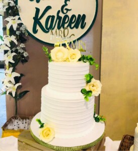 2 tier wedding cake - simple white