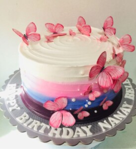 butterfly cake - pink butterflies