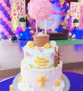 baptism cake for girls - 2 tier pink