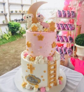 baptism cakes for girls - 2 tier