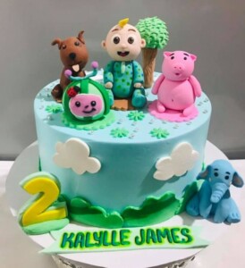cocomelon cake with fondant toppers